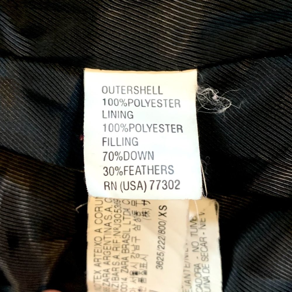 Zara Stylish Black Fitted Puffer Coat with Belt - Picture 8 of 11